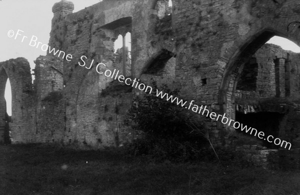 ABBEY REMAINS OF CHURCH S.WALL WITH BLOCKED ARCHES FROM N.W.